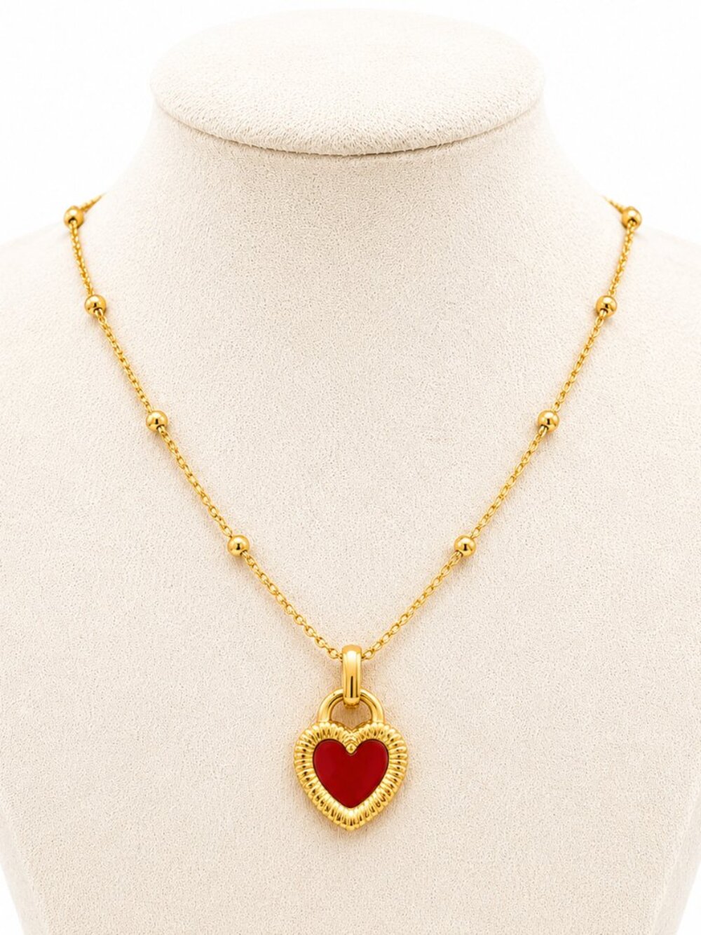 Textured Open Heart Pendant Necklace ✨
